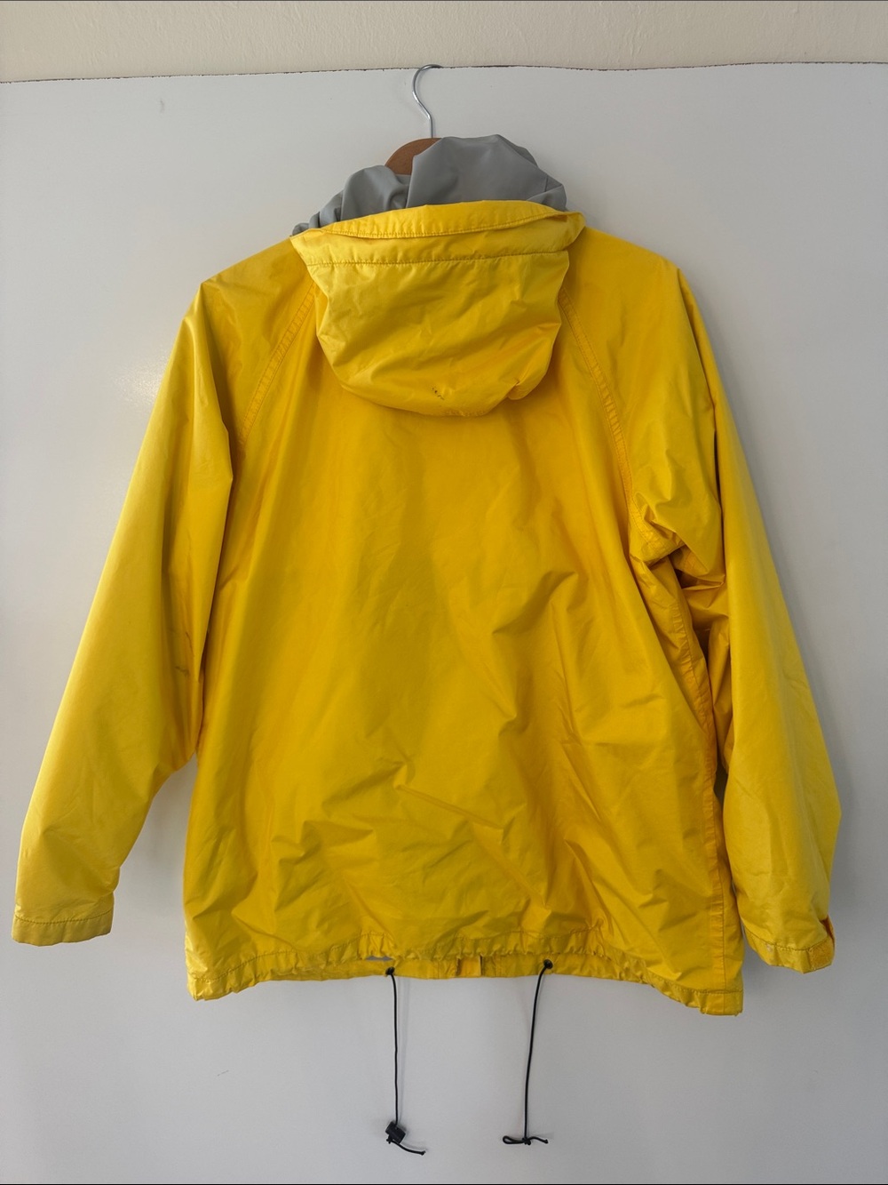 Vintage LL Bean Stowaway Jacket Yellow Nylon Hooded Raincoat Women’s Large USA - Picture 5 of 7